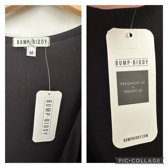 Bump Biddy Narine NEW Plunge  Maxi Maternity Dress Sexy High Slits Black Size M - Picture 15 of 16